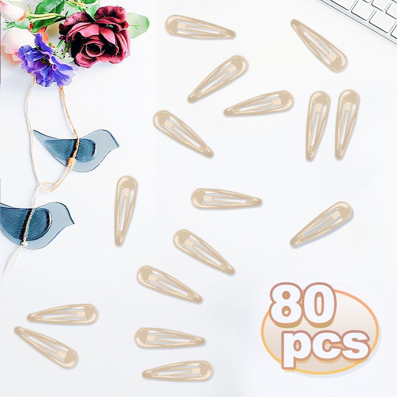 ايلان مجموعة إيلان من 80 قطعة من مشابك الشعر المعدنية للنساء، مشابك صغيرة للشعر الكثيف والناعم (بيج) - Image 3